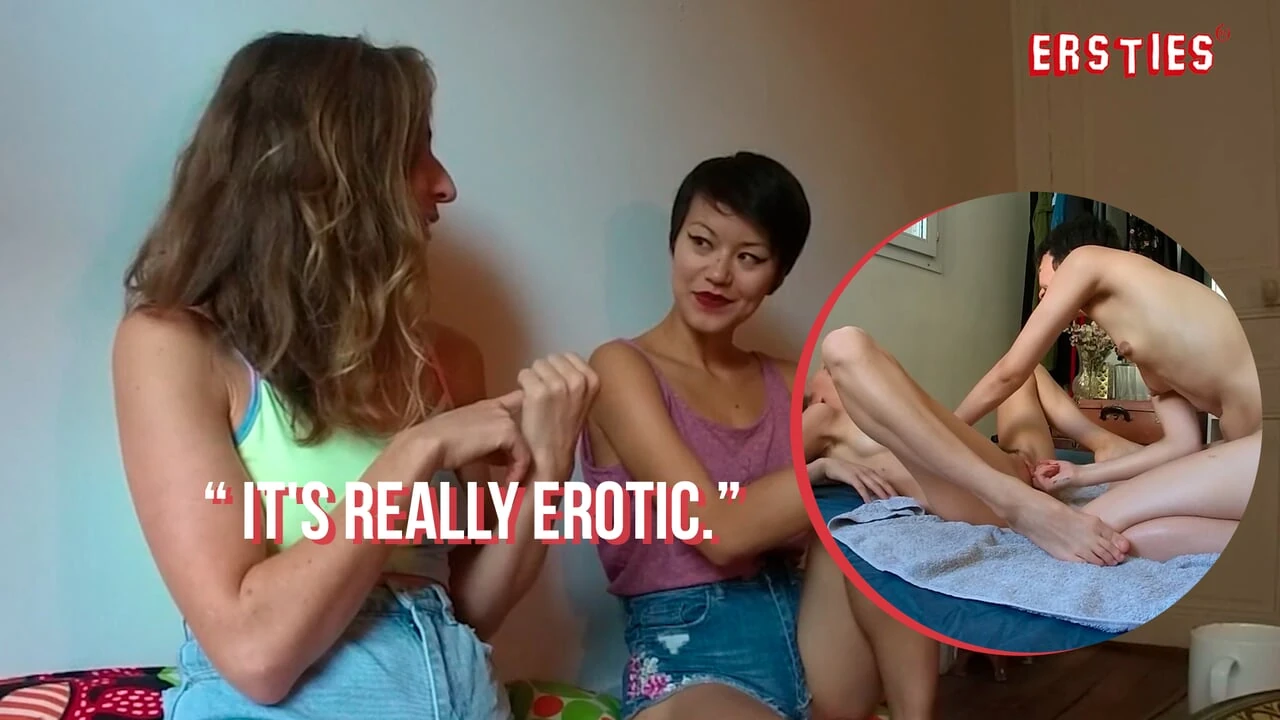 Ersties – Yumi’s hands massage June’s hairy pussy