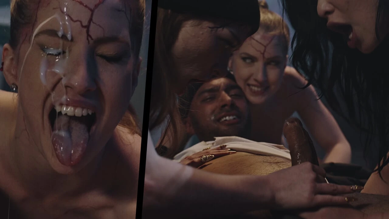 Femdom Reverse Gangbang – Lesbians Possessed by Horny Demons Fucks Black Guy with Multiple Creampies